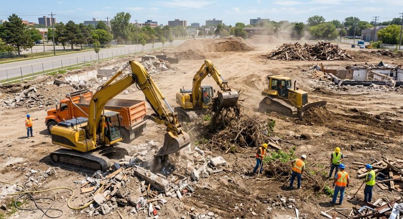 Construction Site Land Clearing in Gwinnett County, GA