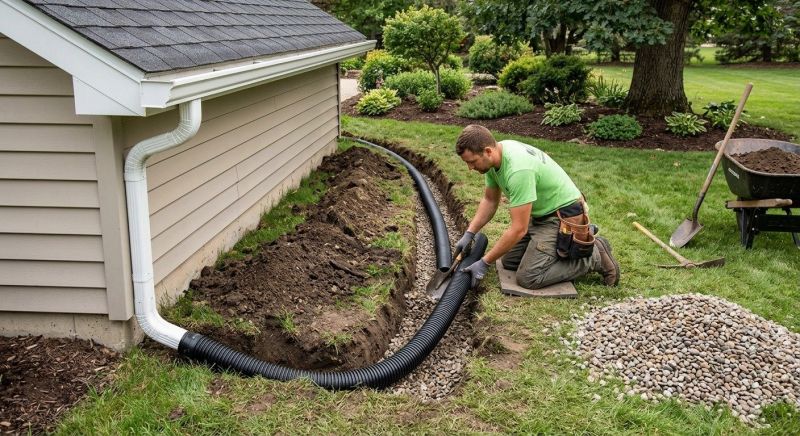 Downspout Trenching in Houston, TX